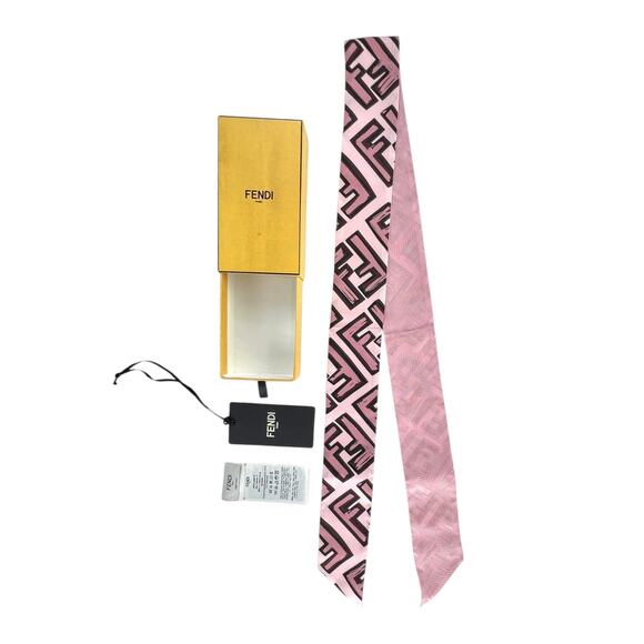 Fendi Zucca Pink Twilly - Picture 2 of 8